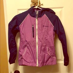 Girls purple Columbia windbreaker/rain jacket